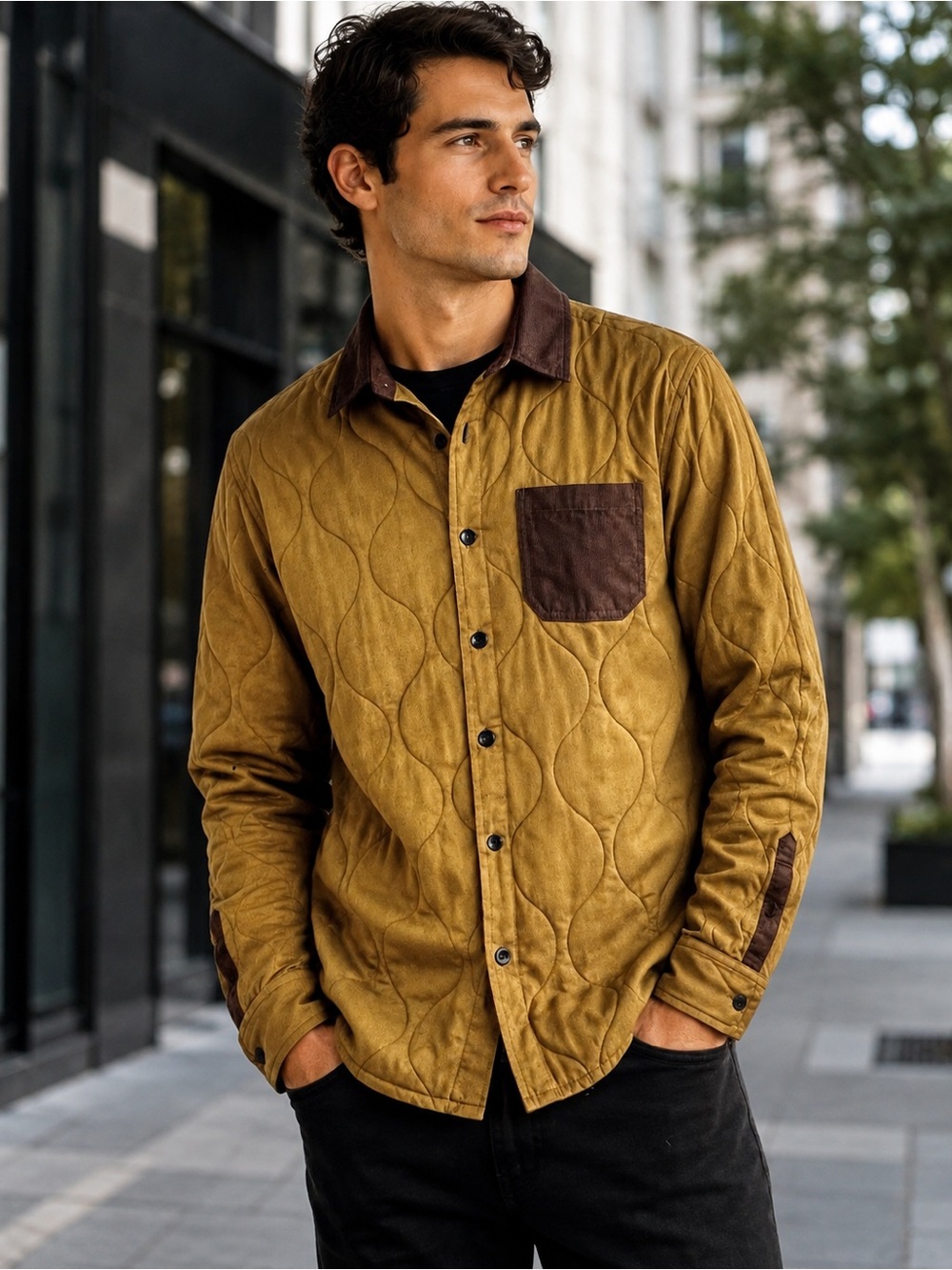 NWOT Reason Quited Button Front Shirt Jacket Shacket Mens Sz M